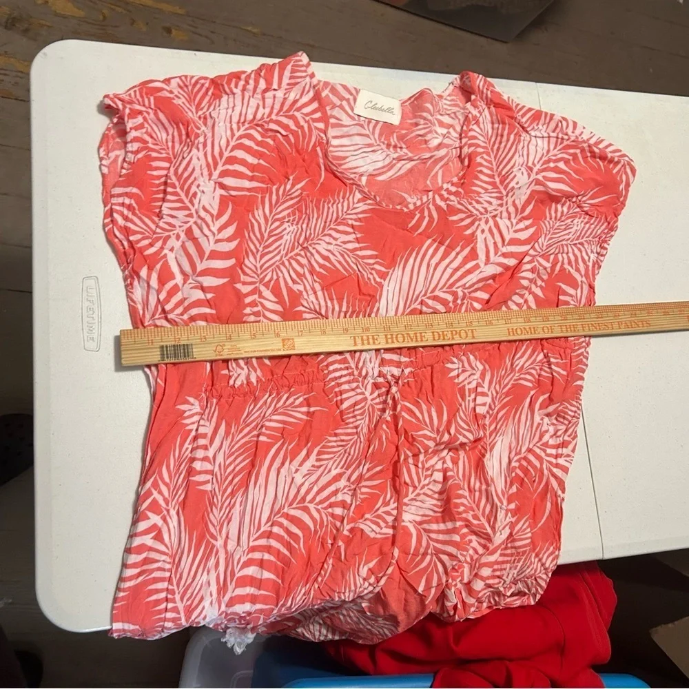 Cleobella Swim Coverup Dreamy Sun-set Kaftan One Size Tropical Coral Palm Y
